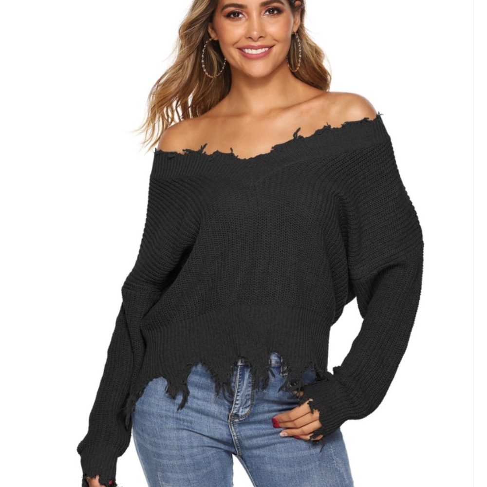 🍁Daphne Distressed Sweater - Picture 2 of 4